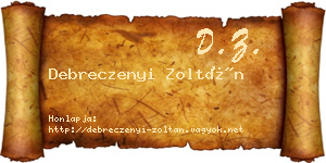 Debreczenyi Zoltán névjegykártya