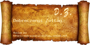 Debreczenyi Zoltán névjegykártya