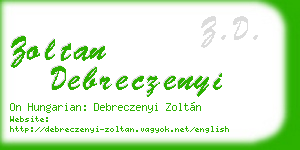 zoltan debreczenyi business card